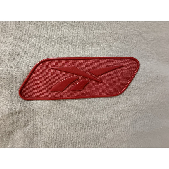 Vintage Y2K Reebok TShirt Mens 2XL Gray Vector Logo Rubber Patch 00s Athletic - Picture 2 of 4